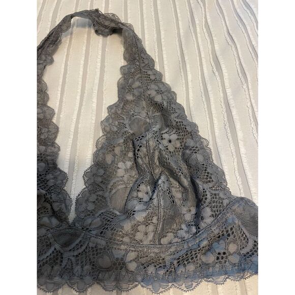 Free People Intimately Bralette Grey Lace Size Large - Picture 2 of 4